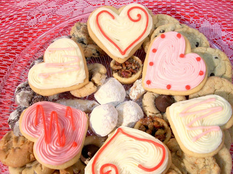 Cookie Tray - Small - Valentines tray with valentines hearts and classic cookies - Linda's Kitchen