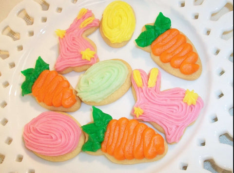 Hand Made Buttercream Iced Cut Out Cookies - Mini  Easter - Carrots Bunnies Easter Eggs - Linda's Kitchen