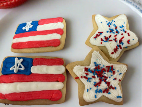 Patriotic Cut Out Cookies Flags and Stars