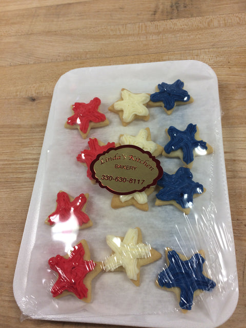 Cut Out Cookies -  Mini Patriotic Stars -  2 dozen