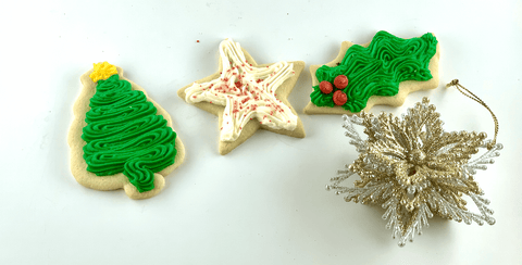 christmas cookies, christmas tree, stars, holly leaf
