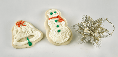 snowman, bell, christmas cookies