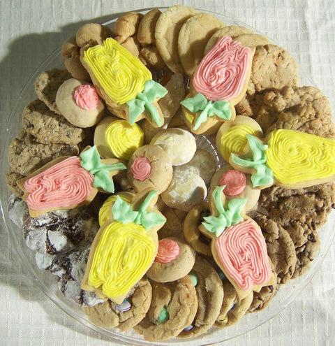 Cookie Tray - Small - Spring tray with Iced Cut out Buttercream Tulips and classic cookies - Linda's Kitchen