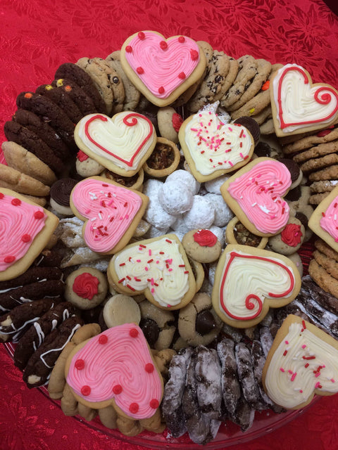 Cookie Tray - Extra Large - Valentines tray with valentines hearts and classic cookies - Linda's Kitchen