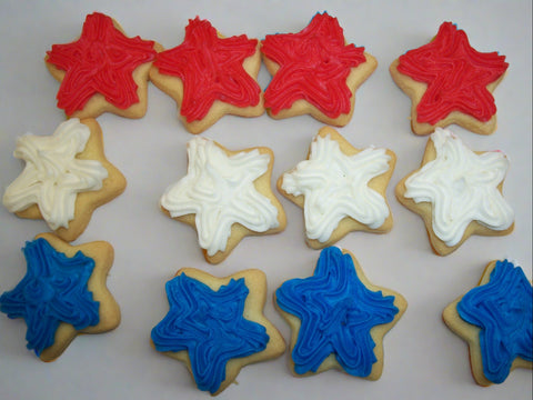 Cut Out Cookies -  Mini Patriotic Stars -  2 dozen