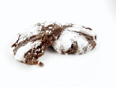 Chocolate crinkle cookie on white background - Linda's Kitchen