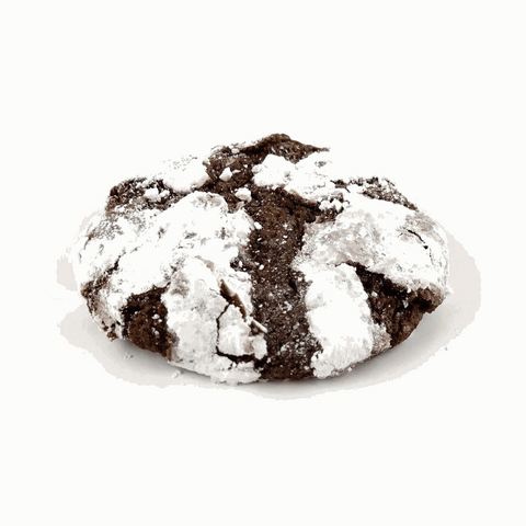 Chocolate crinkle cookie on white background - Linda's Kitchen