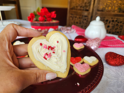 Iced Buttercream Cut Out Cookies - Valentine - Hand Made