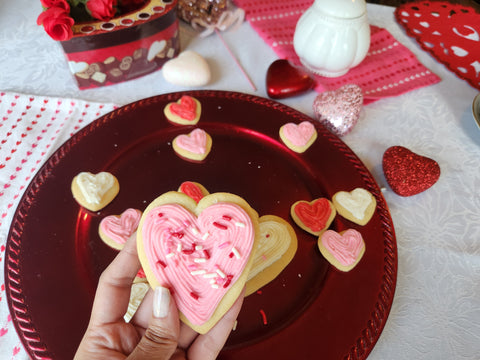 Iced Buttercream Cut Out Cookies - Valentine - Hand Made