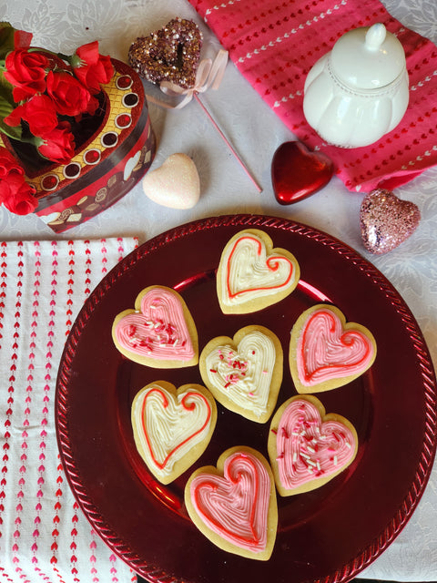 Iced Buttercream Cut Out Cookies - Valentine - Hand Made